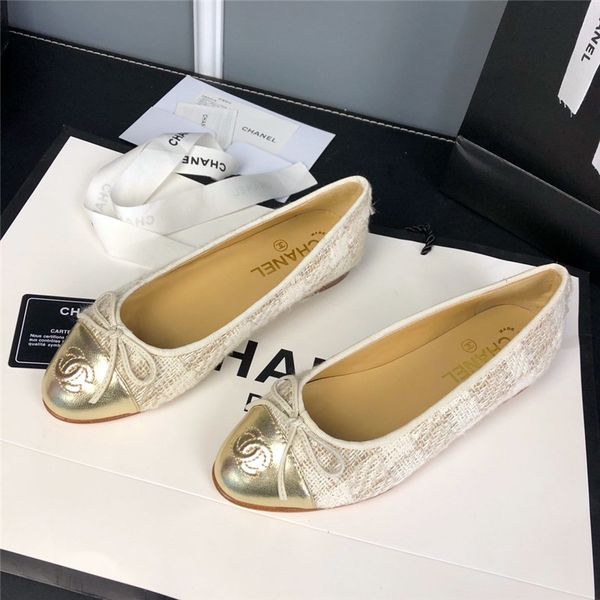 

Новый 2020 балерин Твид лакированной телячьей кожи Женские Роскошная Квартиры Рука Вязаная обувь Женщина Повседневная обувь Комфорт с коробкой Size35-40