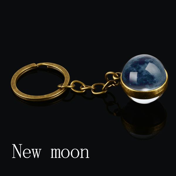 2019 Moon Phase Image Keychains Galaxy Universe Planet Double Sided Glass Ball Keyring Nebula Space Moon Solar System Christmas Gifts From Caiden20