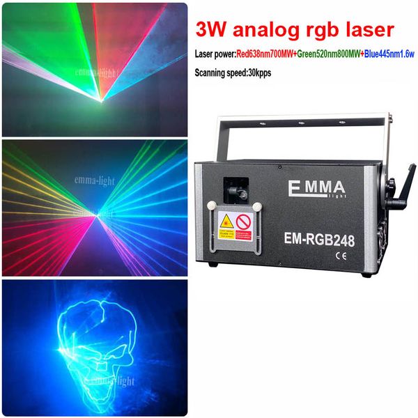 New RGB ILDA Stage DJ Laser Light Multi Color 500MW/1W/2W/3W/4W/5W RGB