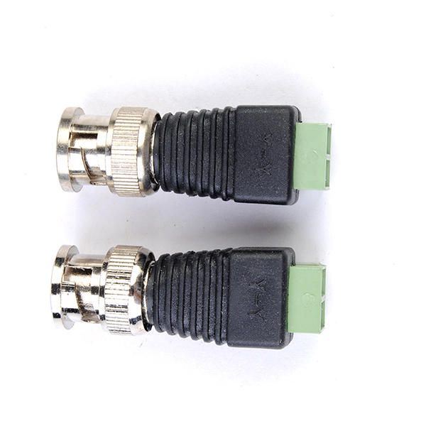 2pcs Coax CAT5 BNC Vídeo Balun Connector para Sistema de Câmera de Segurança