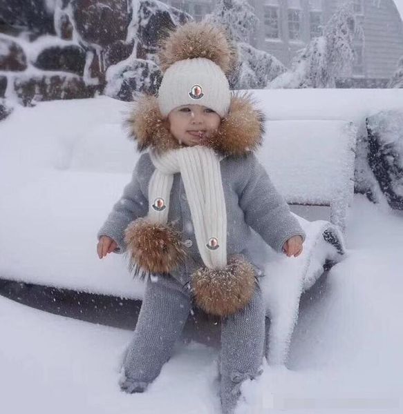

Новая детская толстая зимняя дизайнерская этикетка для детской шапки + шарф для н
