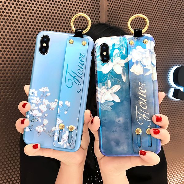 

for iphone x phone case new silicone phone case orchid wristband fresh style anti-fall protective cover support 2pcs delivery