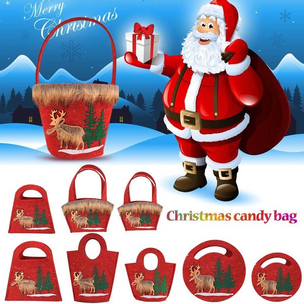 

innovative christmas non-woven candy bag tote shopping mall bar gift bag storage packaging christmas decoration easy to carry