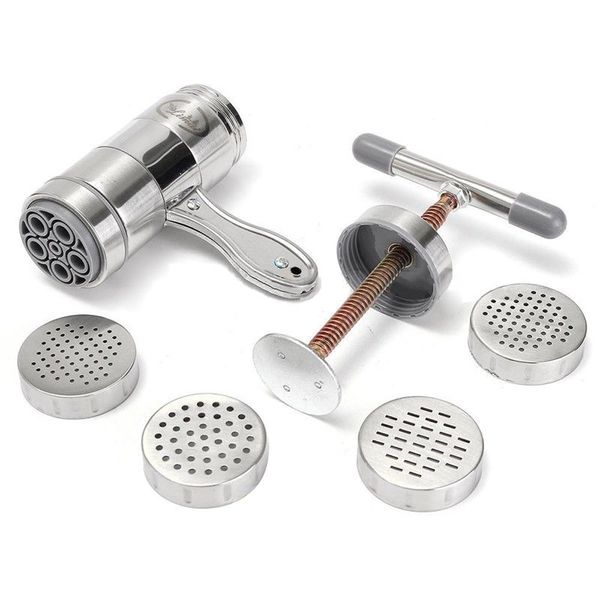 

manual noodle maker press pasta machine crank cutter fruits juicer cookware 5 pressing moulds making spaghetti kitchenware #10
