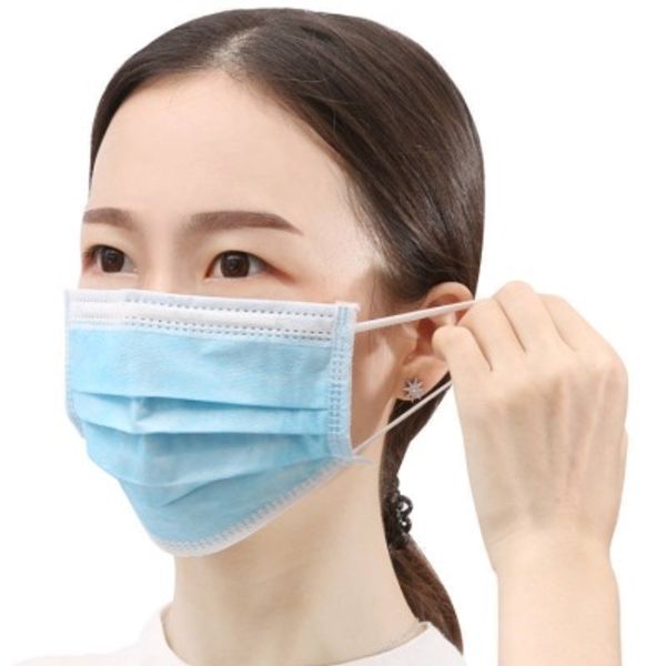

in stock50 pcs prevent disposable face mask anti-dust masks with three-layer filter non-woven disposable breathable mouth nose proof