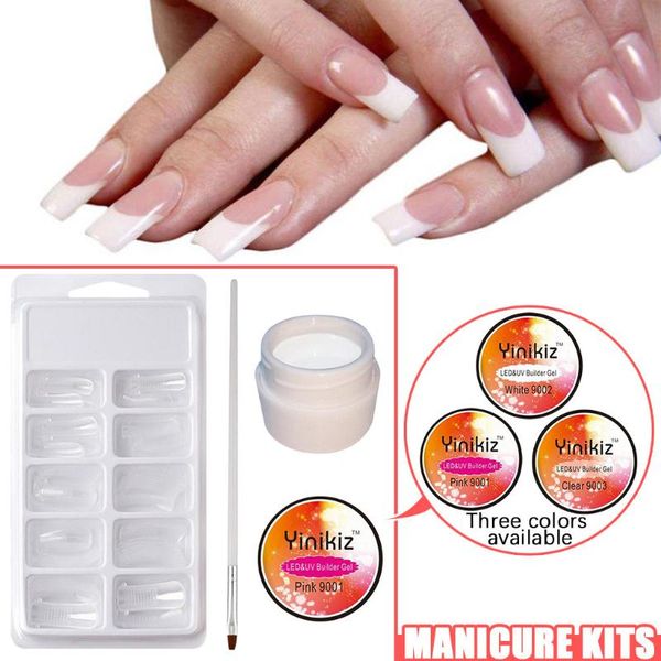 

lightweight crystal nail extension gel three piece set ptherapy gel painless soak off uv builder nail nails accessories, Red;pink