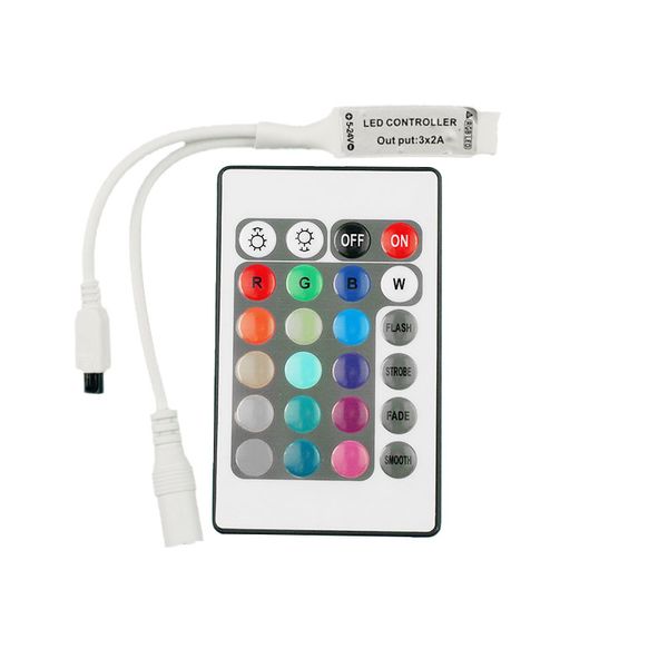 Controladores RGB DC12V 24Key RGB Controller IR Remote con Mini Dimmer para 5050/3528 Tira de luces LED 12V