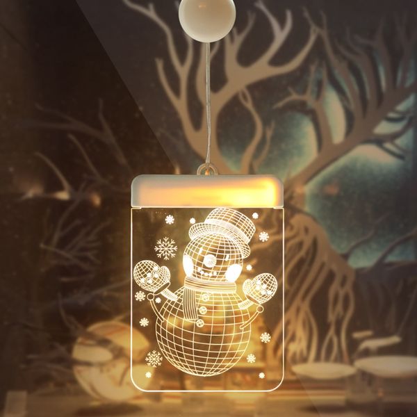 2019 Led Christmas 3d Snowmen Night Light Warm White Rgb Color