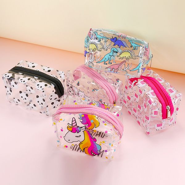 

waterproof makeup wash bags storage bags unicorn clutch pvc jelly transparent girls cartoon japanese-style