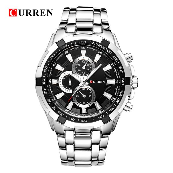 

curren watches men quartz rand analog military male watches men sports army watch waterproof relogio masculino8023 ly191226, Slivery;brown