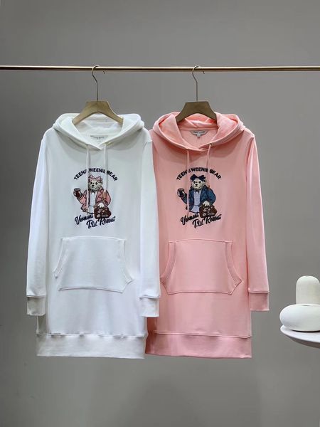 

2020 new arrival womens designer hoodie dresses fashion brand hoodies women dresses with hooded 2 colors yf203052, Black;pink