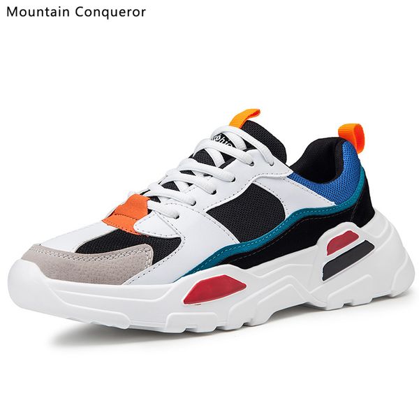 

mountain conqueror 2019 new vintage sneakers men breathable mesh ins casual shoes men comfortable tenis masculino sneakers, Black