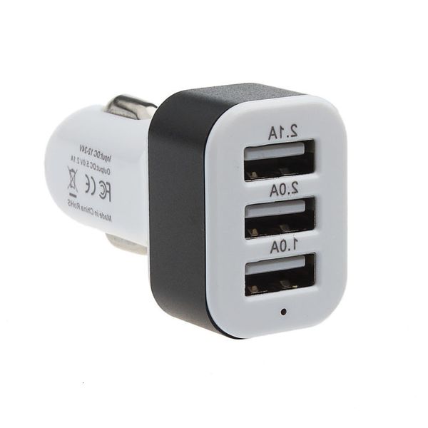 

usb vehicle charger 12 v 24 v-5 v smart phone gps fast charging converter for three universal ports