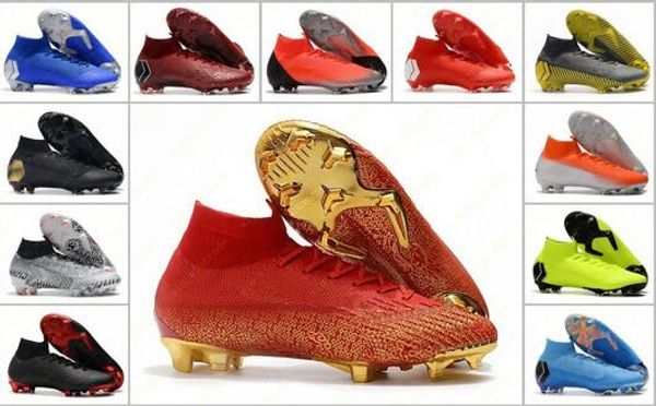 

mens mercurial superfly vi 360 elite fg kj 6 xii 12 cr7 high soccer shoes 20th football boots cleats size 39-45