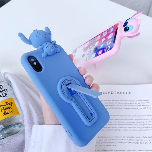 For Iphone Xs Max Case Cute 3d Cartoon Silicone Soft Stand Holder