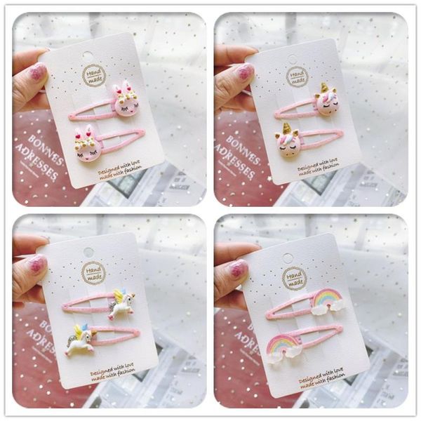 

boutique 15pairs fashion cute glitter unicorn snap clips hedgepig rainbow snap clips princess headwear hair accessories, Slivery;white