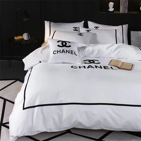 

White queen king ize bedding et new fa hion quality all cotton bedding uit embroidery de ign x letter bed cover uit new tyle