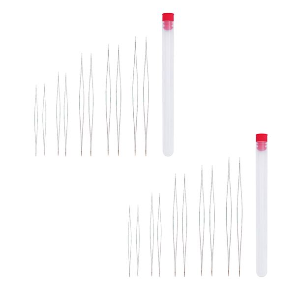 

lots of 20 pieces stainless steel large big eye collapsible embroidery beading needle thread sewing needles, assorted size