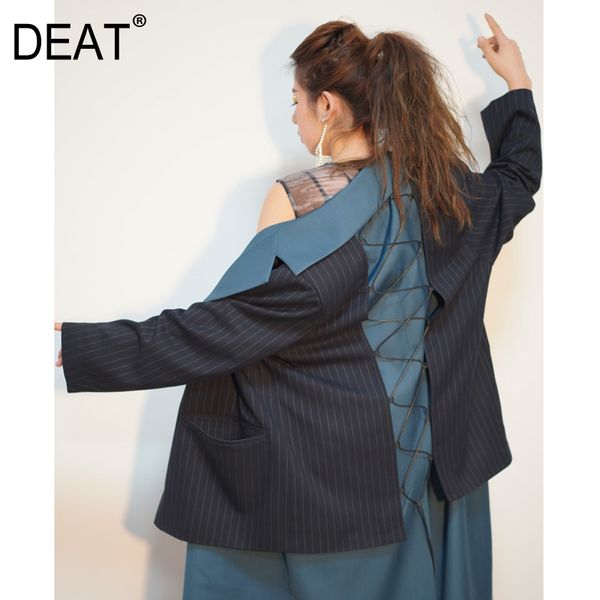 

deat 2020 new spring fashion women clothing turn-down collar full sleeves patchwork two pieces set jacket loose long wd37205l, Tan;black