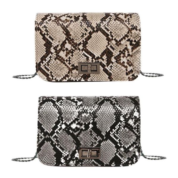 

fashion snake print shoulder handbags pu leather women chain crossbody bags