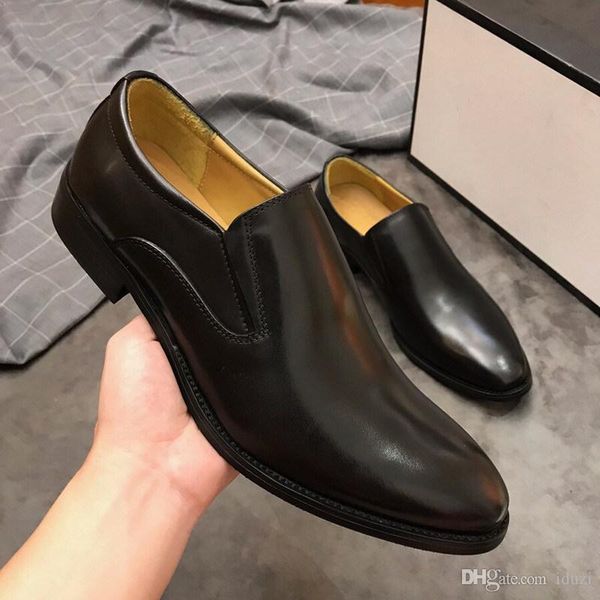 

original men genuine leather shoes luxury casual shoes loafers slip on italian brand designer male dress shoes flattie casual shoe 38 45, Black