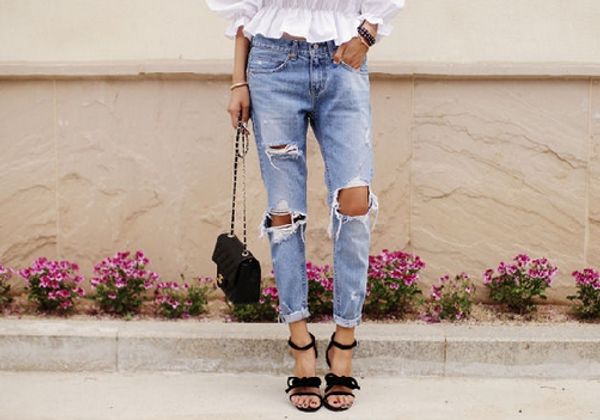 

women fashion 2018 ripped woman jeans pants bleached high waisted denim jeans vintage casual jean femme 2018, Blue