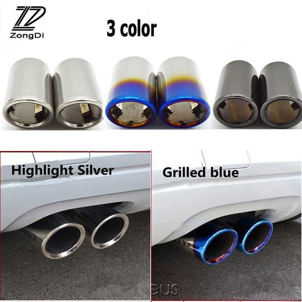 

zd 2pcs for xc60 s60 xc90 v40 v60 2011 2012 2013 2014 stainless steel car exhaust tip muffler pipe cover accessories