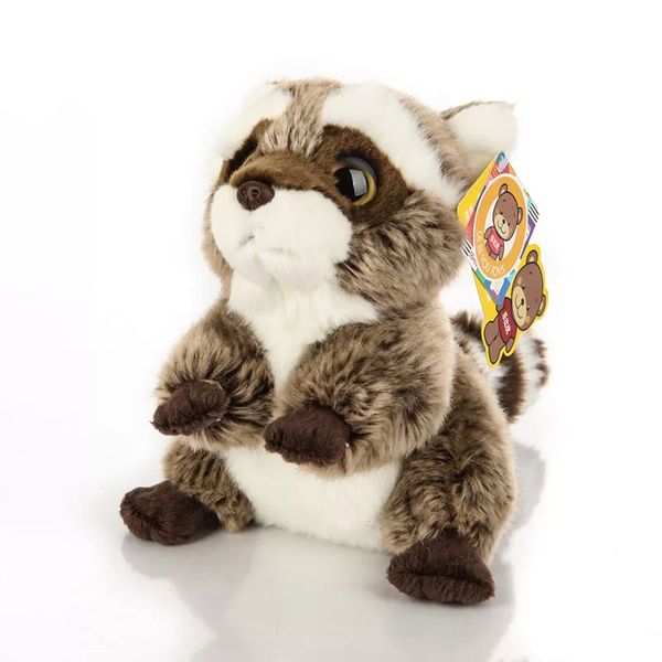 

7" lifelike sitting raccoon plush toys big eyed small raccoon stuffed animal toy early education toys gift for kids