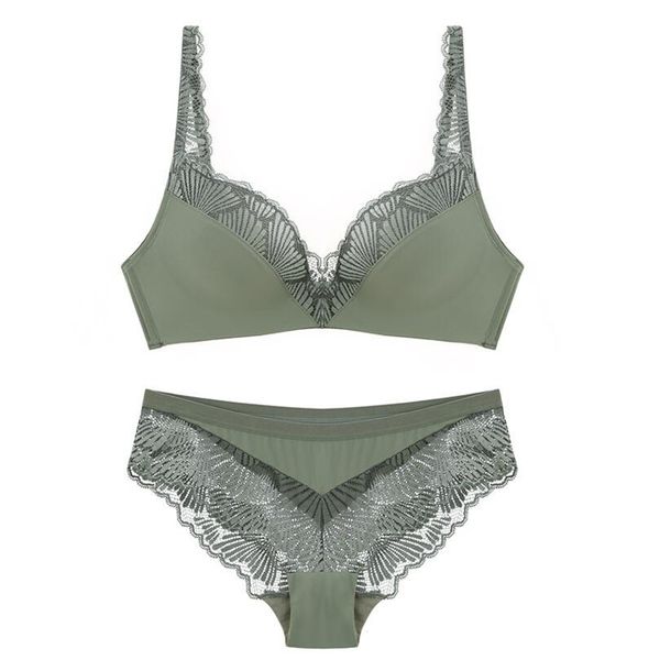 

sexy кружева лоскутная wireless бесшовные бюстгальтер и трусики комплект нижнего белья женщин среднего проложенный soft гладкая кубок linger, Red;black