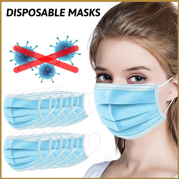 

brand 3 layers disposable mask anti dust fog mouth muffle mascherine anti bacteria face masks breathable mouth cover sale