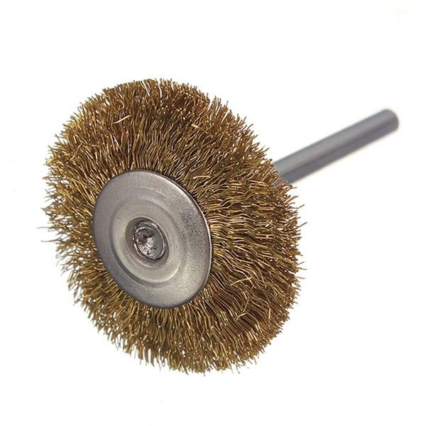 

10 x brass wire brush round brushes disc brush pot for dremel 25mm
