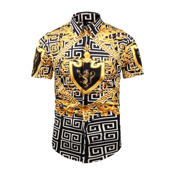 

Brand new italian brand de ign luxury men 039 ca ual hort leeved hirt fa hion de igner mixed color embroidered hirt medu a hirt