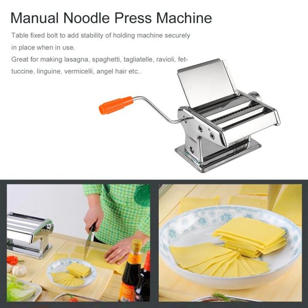 

stainless steel manual noodle press machine household multifunctional dumplings wonton skin rolling machine with hand crank