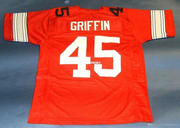 

retro #45 archie griffin custom ohio state buckeyes jersey osu heisman college red mens stitching college size s-5xl football je, Black;red