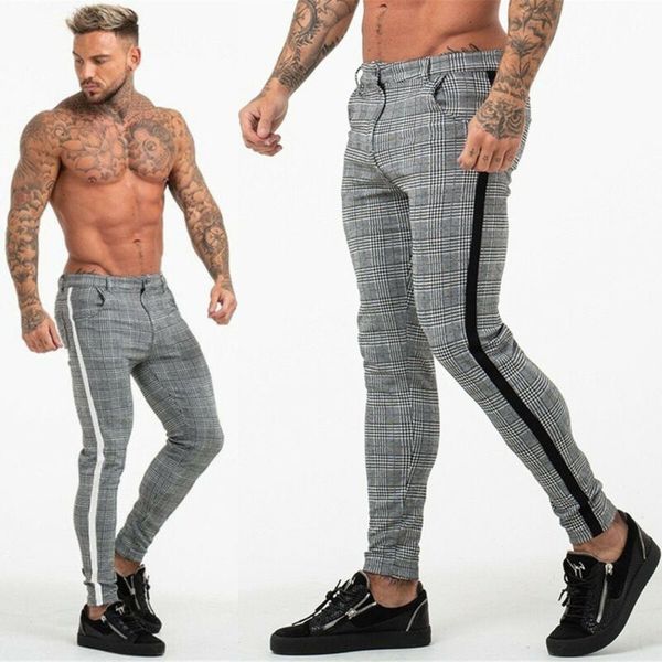 

new men pant high street без плиссе карандаш повседневный slim fit тощий fahsion полная длина, Black