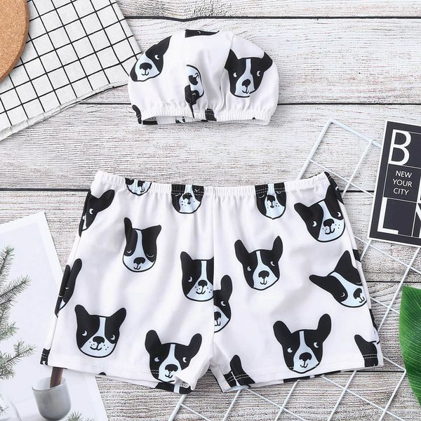 

cute baby boys swimweartoddler baby kids boys dog swimwear swimsuit beach pants clothes hat outfit swimsuit for children, Black
