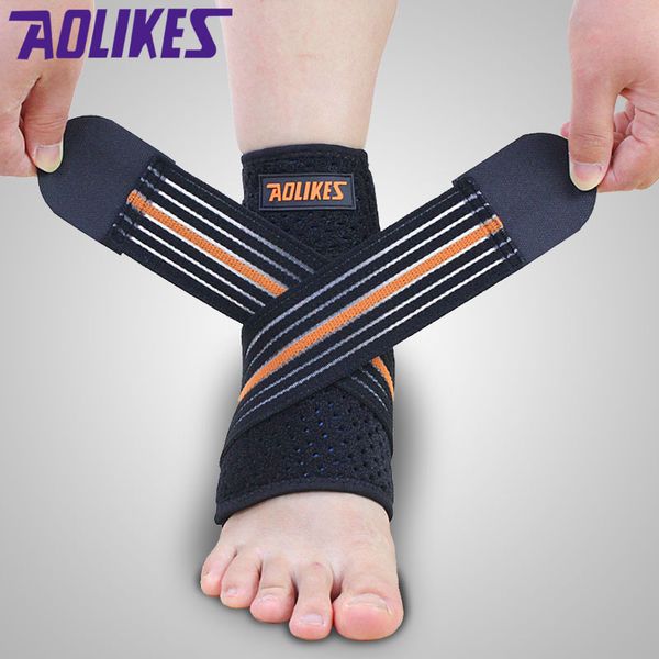 

aolikes 1pc sport breathable ankle brace protector adjustable ankle support protection elastic brace guard support warm nursing, Blue;black