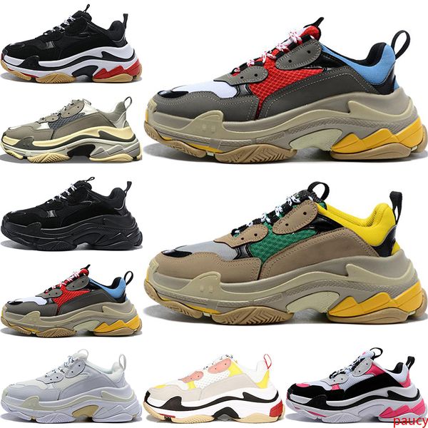 

2020 fashion paris 17fw triple-s sneakers triple s casual dad shoes for men's women beige black ceahp sports designer shoes sneakers 36