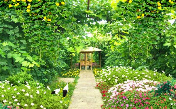 

настенные обои на заказ для детской комнаты ручная росписьзеленые виноградные садовые цветы и свежие обои