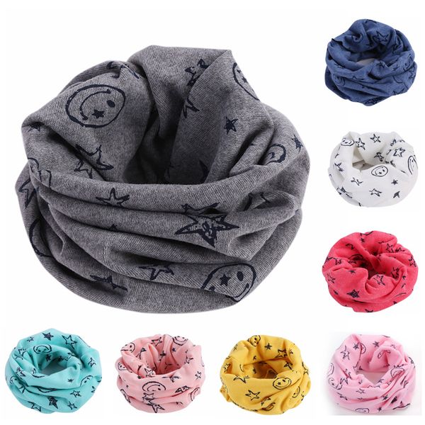 

симпатичное смешное лицо пятиконечная звезда кольцо шарф для детей мальчики девочки воротник шарфы для ребенка 1-5 лет, Red;brown