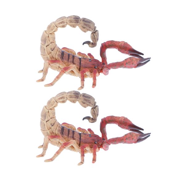 

2 pieces plastic scorpion animal model figure figurines toy for kids gift