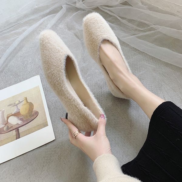 

round toe moccasin shoes all-match 2020 fashion women's autumn shallow mouth casual female sneakers elegant flats loafers fur, Black