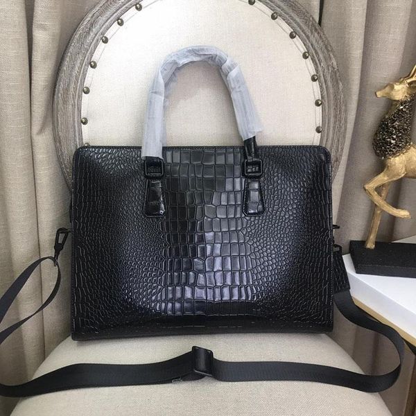 

designer-handbag man handbags medusa head genuine leather men business briefcases purse hand bag