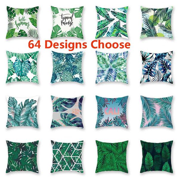 

tropical plant pillowcase cushion cover glamour square pillow case cushion cover home office sofa car decoration dhl hh7-2023
