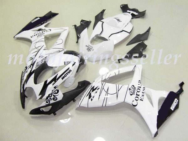 

new abs plastic fairings kit fit for suzuki gsxr600 gsxr750 gsx-r600 r750 k6 2006 2007 injection mold black white background