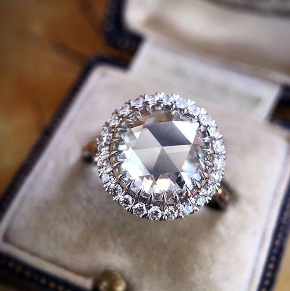 

beautiful wedding rings for women round brilliant cut ring forever love girls female proposal ring jewelry, Golden;silver