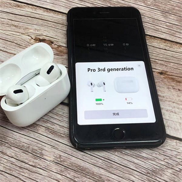 

Pro 3rd generation wirele charging with mart en or bluetooth earphone matte hinge earbud air pod 2 h1 chip upercopy animatio