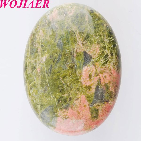 

wojiaer natural beads unakite jasper gem stones oval cabochon cab no drill hole 30x40x8mm jewelry making du8117, Black
