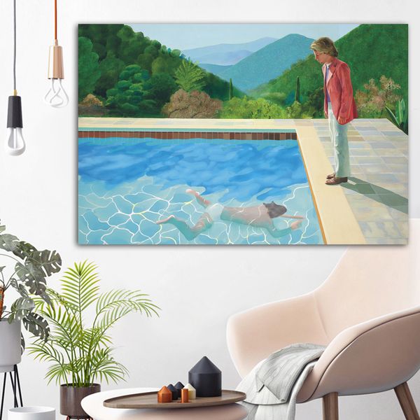 

wangart canvas print poster david hockney claude on stone landscape art pool portrait wall picture for living room home decor