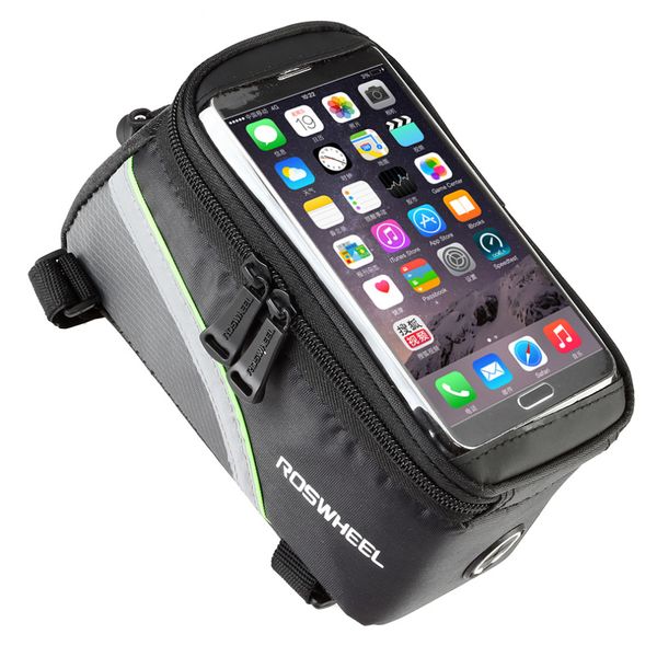 

roswheel 4.8" 5.7"cycling bike bicycle bags panniers frame front tube bag for cell phone mtb bike touch screen bag new